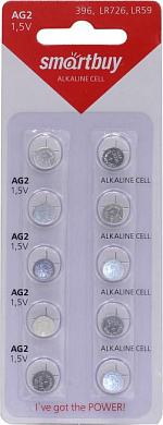 Smartbuy SBBB-AG2-10B (LR59, 1.5V) , щелочной (alkaline) <уп. 10 шт>