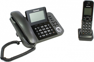 Panasonic KX-TGF310RUM <Black> проводной телефон+р/телефон (трубка с ЖК диспл.,DECT)