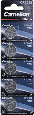 Camelion CR2032-5 (Li, 3V) <уп. 5 шт>