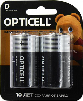 OPTICELL MN1300-2 (LR20) Size"D", 1.5V, щелочной (alkaline) <уп. 2 шт>