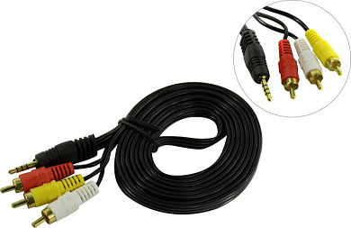 Exegate <EX-CCA-4P2R-2.0> Кабель-адаптер Jack3.5-M --> 3RCA-M 2м <EX284945RUS>