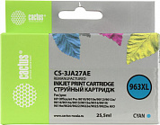 Картридж Cactus CS-3JA27AE (№963XL) Cyan для HP OfficeJet Pro 9010/9013/9020/9023 (восстановлен из б/у)