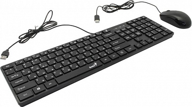 Genius SlimStar C126 Black (Кл-ра,USB+Мышь3кн, Roll,USB) (31330007402)