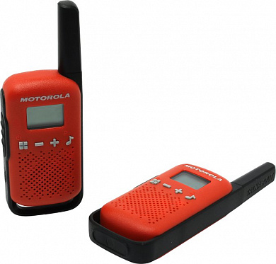 Motorola <TALKABOUT T42 Red> 2 порт. радиостанции (PMR446, 4 км, 8 каналов, LCD, 3xAAA)