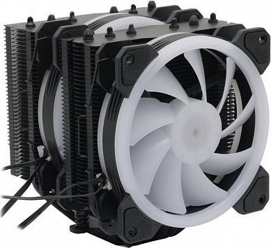 GELID <CC-Glacier-02-A> Glacier Black (4пин,775/115x/1200/1366/AM4-FM1 35дБ,500-1600об/мин,Al+тепл.тр.)