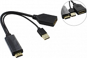 VCOM <CG599E-0.15M> Кабель-переходник HDMI(M) -> DP(F) +USB  0.15м