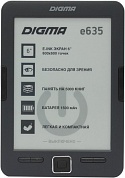 Digma E635 Grey (6", mono, 800x600,4Gb,FB2/PDF/DJVU/RTF/CHM/EPUB/DOC/JPG/BMP, microSDHC, USB2.0)