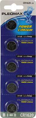 Pleomax <CR1620-5BL> (Li, 3V) <уп. 5 шт>