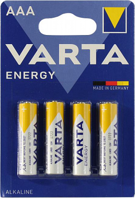 VARTA ENERGY MN2400-4 (LR03) Size"AAA", 1.5V, щелочной (alkaline) <уп. 4 шт>