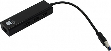 5bites <UA3-45-04BK> адаптер USB3.0 --> UTP 1000Mbps + 3-port USB3.0 Hub