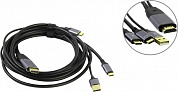 KS-is <KS-877H-3> Кабель-адаптер HDMI (M)+USB AM/CM -> USB3.1 CM  3м