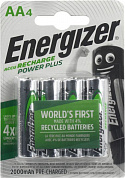 Аккумулятор Energizer Power Plus HR6-4 (1.2V, 2000mAh)  NiMH, Size "AA" <уп. 4 шт>