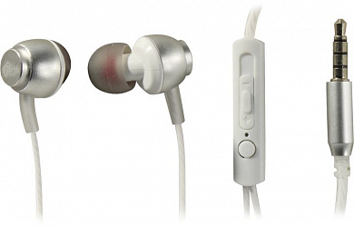 Наушники с микрофоном Ritmix RH-150M Silver (с регулятором громкости, шнур 1.2м)