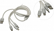 Smartbuy <iK-312QBOMB white> Кабель USB AM-->micro-B/USB-C/Lightning 1.2м
